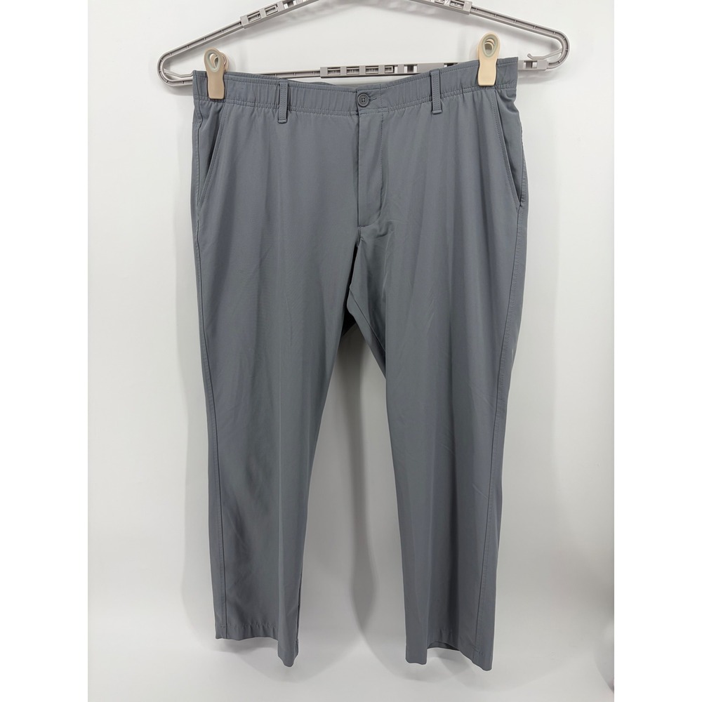 Under Armour Mens 42x30 Gray Golf Pants Stretch Performance Flat Front Trousers